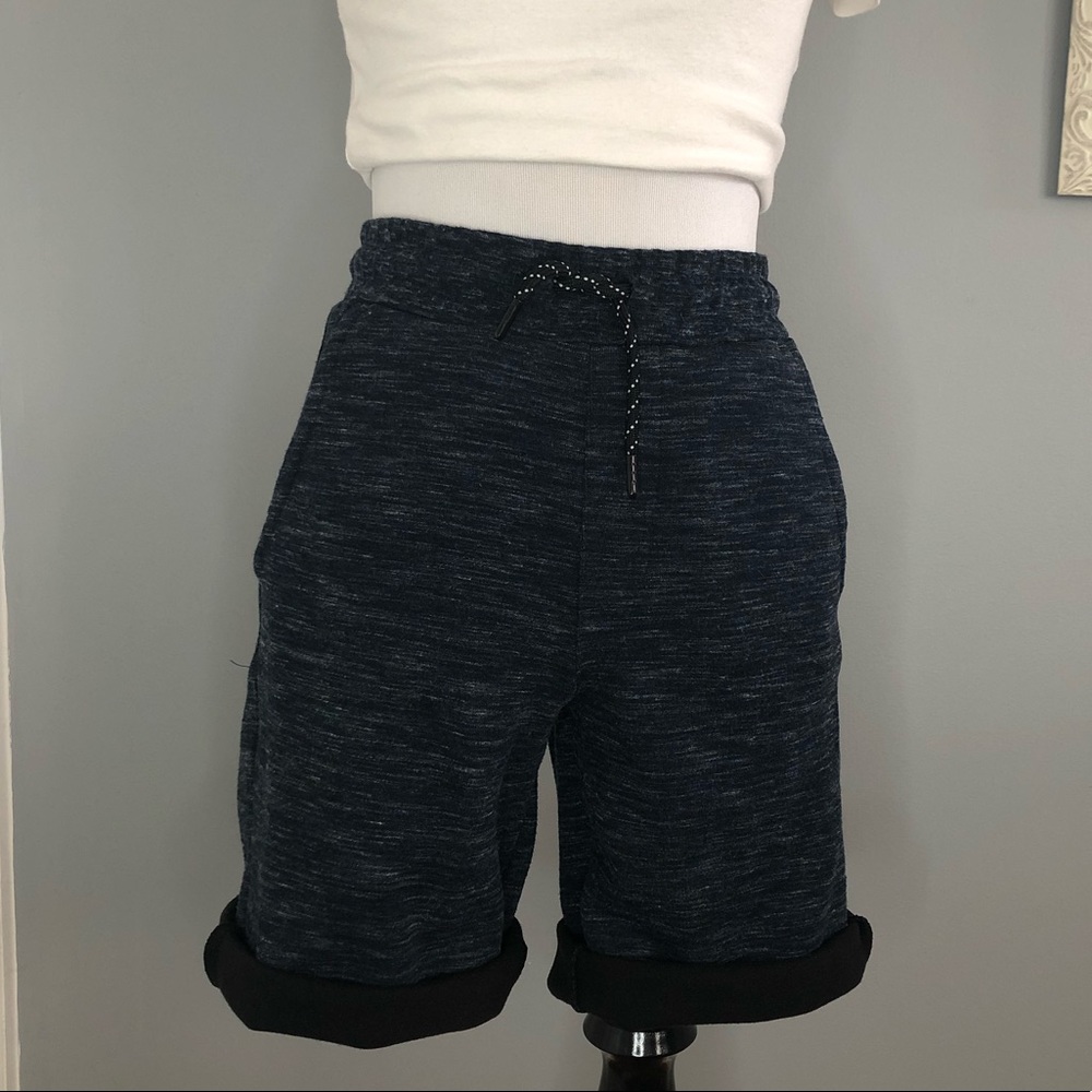 Heather Navy Drawstring Long Sweatshort - Picture 9 of 9